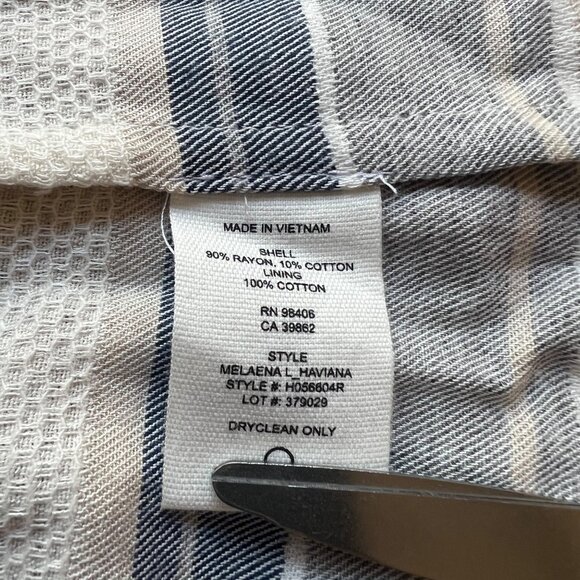 Theory size 10 Melaena Haviana Striped Spaghetti Strap Knee Length Dress - Picture 3 of 14